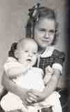 Virginia McComb age 5 holding Linda McComb age 3 mo 1940